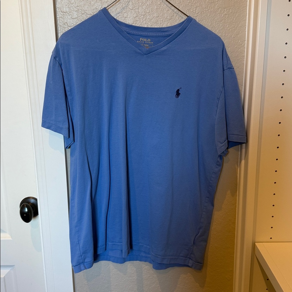 Polo by Ralph Lauren Light Blue V-Neck Tee